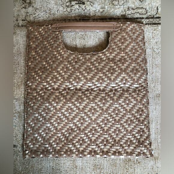 Like New Anthropologie Cara Woven Fold Over Clutch Handbag - Picture 12 of 12